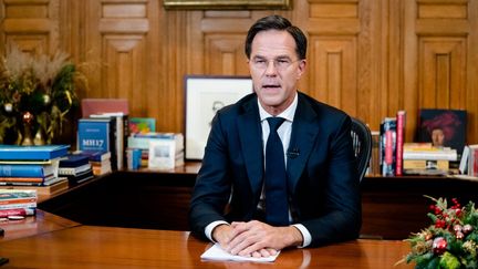 Le Premier ministre des Pays-Bas, Mark Rutte, lors d'une allocution télévisée, à La Haye, le 14 décembre 2020. (BART MAAT / ANP MAG / AFP)