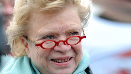 Eva Joly,lors d'une manif contre une centrale à gaz, à Monchy-au-bois, le 1er mai 2011 (AFP/Phillippe Hugen)