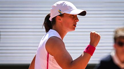 Iga Swiatek lors de sa victoire au 3e tour de Roland-Garros, le 3 juin 2023. (MATTHIEU MIRVILLE / MATTHIEU MIRVILLE)