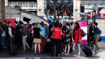 Illustration de la grève SNCF à la Gare du Nord, à Paris. (ALEXIS SCIARD  / MAXPPP)