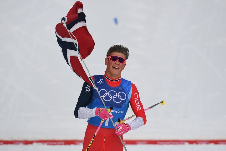 Johannes Klaebo triple médaillé d'or à PyeongChang (FRANCK FIFE / AFP)