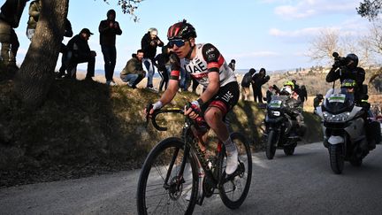 Tadej Pogacar a largement dominé ces Strade Bianche, samedi. (MARCO BERTORELLO / AFP)