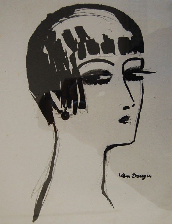 Kee Van Dongen "Les cheveux courts", 1924 (lithographie)
 (Coll MamRa / Adagp, Paris)