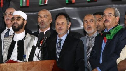 Mustafa Abdul Jalil, président du CNT, lors de son discours à la place des Martyrs, à Tripoli, le 12 Septembre, 2011 (AFP PHOTO / MAHMUD TURKIA)