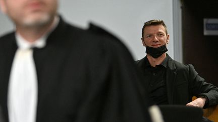 Tony Vairelles lors de son procès, au tribunal de Nancy, le 21 mars 2022. (FREDERICK FLORIN / AFP)