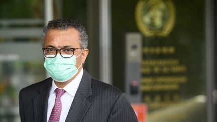 Le directeur général de l'OMS, Tedros Adhanom Ghebreyesus, le 24 mai 2021 à Genève (Suisse). (LAURENT GILLIERON / AFP)