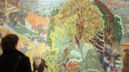 Une personne devant une oeuvre de Pierre Bonnard, en 2006, au Musée d'Art Moderne de la ville de Paris.
 (Pascal pavani / AFP)