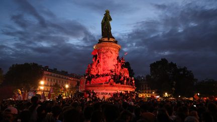 Rassemblement populaire place de la République au soir du second tour des élections législatives, à Paris, le 7 juillet 2024. (LP / FRED DUGIT / MAXPPP)