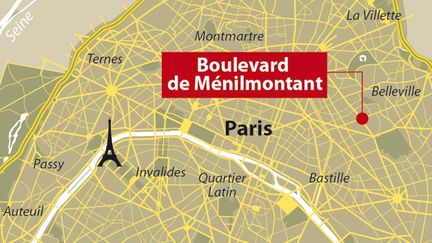 &nbsp; (L'accident s'est produit sur le boulevard Ménilmontant © IDE)