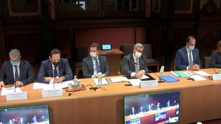 Une table ronde de cabinets de conseil au Sénat, le 20 janiver 2022, dans le cadre d'une commission d'enquête. (SENAT)