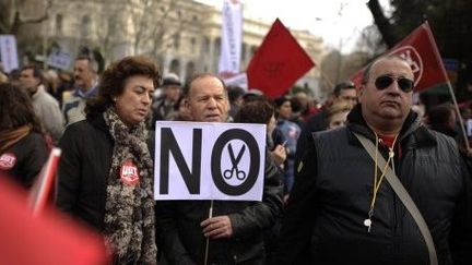 Manifestation pour un changement de politique en Espagne (2013). (PEDRO ARMESTRE / AFP)