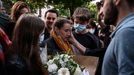 Valérie Bacot repart libre de la Cour de justice de Chalon-sur-Saône le 25 juin 2021. (JEFF PACHOUD / AFP)