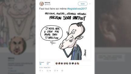 Un dessin du dessinateur Delucq, publié sur Twitter, le 18 juin 2017. (DELUCQ / TWITTER)