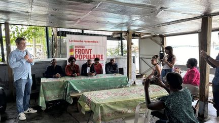 La Fédération des socialistes de Guadeloupe lors de la présentation de leurs candidats avant le 1er tour (Compte X d'Olivier Nicolas)