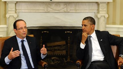 Fran&ccedil;ois Hollande et Barack Obama, le 18 mai 2012, &agrave; la Maison Blanche. (JEWEL SAMAD / AFP)