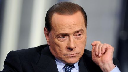 L'ancien pr&eacute;sident du Conseil, Silvio Berlusconi, le 21 mai 2014 &agrave; Rome (Italie). (SINTESI / CONTROLUCE / AFP)