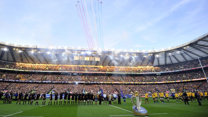 Le stade de Twickenham juste avant la finale de la Coupe du monde de rugby, le 31 octobre 2015. (GLYN KIRK / AFP)