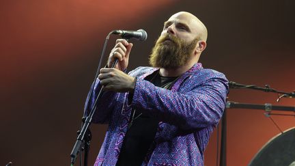 Le jazzman Thomas de Pourquery en concert à la Grande Halle de la Villette, à Paris, avec&nbsp;son groupe Supersonic dans le cadre du festival Jazz à la Villette (8 septembre 2021) (SADAKA EDMOND / SIPA)