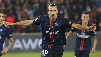 L'attaquant parisien Zlatan Ibrahimovic, lors du match PSG-OM, le 4 octobre 2015 &agrave; Paris. (THOMAS SAMSON / AFP)