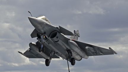 Un Rafale français, le 20 février 2020. (MARIO GOLDMAN / AFP)