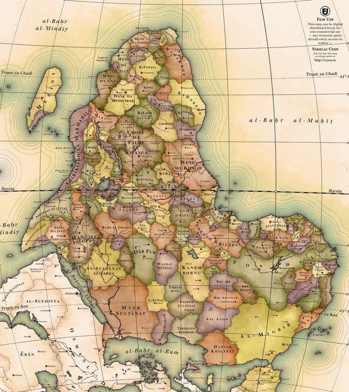 Carte de l'uchronie africaine. (France Info)