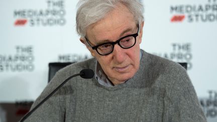 Woody Allen participe à une conférence de presse, le 9 juillet 2019, à San Sebastian (Espagne). (ANDER GILLENEA / AFP)