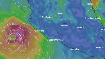 L'ouragan Willa se déplace à une vitesse de 9 km/h. (WINDY.COM)