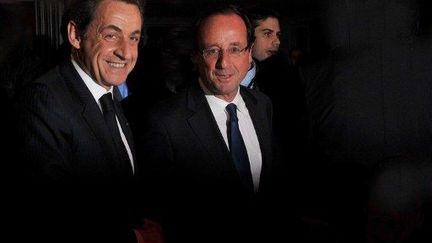 François Hollande et Nicolas Sarkozy (08/02/2012) (CHRISTOPHE GUIBBAUD / POOL / AFP)