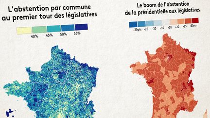 L'abstention a dépassé les&nbsp;60% en Seine-Saint-Denis. Dans les départements d'outre-mer, elle est au-dessus de 70%&nbsp;en Martinique, en Guadeloupe et en Guyane. (ELLEN LOZON / FRANCEINFO)