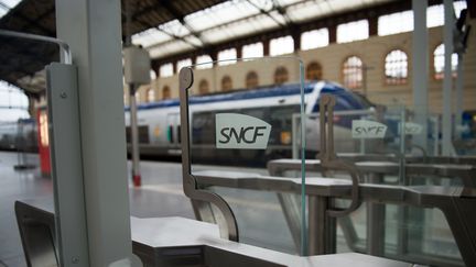 Un TGV dans la gare Saint-Charles, à Marseille, le 11 janvier 2016.&nbsp; (BERTRAND LANGLOIS / AFP)