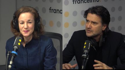 Agnès Pizzini et Olivier Ayache-Vidal, co-auteurs du docu-fiction "L'affaire d'Outreau". (FRANCEINFO / RADIO FRANCE)