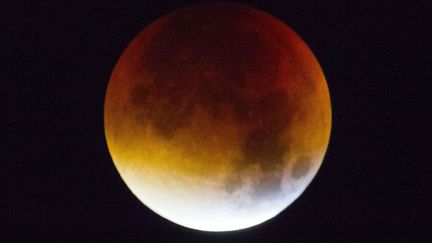 La "super Lune de sang" &eacute;tait parfaitement visible dans une zone&nbsp;du centre des Etats-Unis &agrave; la Suisse, et dans les deux h&eacute;misph&egrave;res du globe. Ce clich&eacute; parfait a ainsi &eacute;t&eacute; pris depuis Twinckenham, dans&nbsp;la banlieue sud-ouest de Londres (Royaume-Uni). (DAN WOOLER / REX SHUTTERS / SIPA)