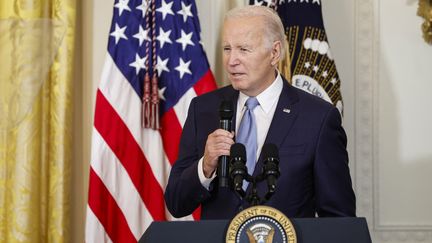 Joe Biden à la Maison Blanche, le 8 mai 2023. (ANNA MONEYMAKER / GETTY IMAGES NORTH AMERICA)