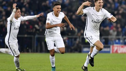 En offrant la victoire au PSG à la dernière minute d'une frappe somptueuse, Thomas Meunier a confirmé son bon début de saison.  (FABRICE COFFRINI / AFP)