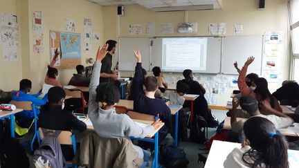 Au collège Pierre de Geyter à Saint-Denis&nbsp;avec des élèves de 5ème. Photo d'illustration. (SONIA PRINCET / FRANCE-INTER)