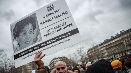 Manifestation en soutien aux proches de Sarah Halimi, le 5 janvier 2020 (CHRISTOPHE PETIT TESSON / EPA)