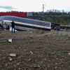 Un TGV d'essais reliant Paris à Strasbourg a déraillé au niveau de la commune d'Eckwersheim (Bas-Rhin), le 14 novembre 2015. (PAUL MUSER)