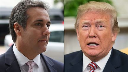 L'avocat Michael Cohen (à gauche) et son client Donald Trump (à droite). (MARK WILSON / AFP)