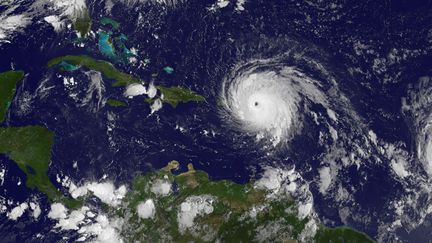 L'ouragan Irma, photographié le 6 septembre 2017 au dessus des Antilles. (DPA / AFP)