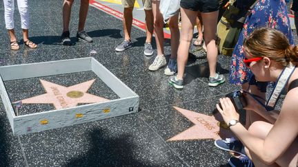 L'artiste de street-art Plastic Jesus a détourné l'étoile de Donald Trump sur le Walk of fame, à Los Angeles.
 (NSB/ZOJ/WENN.COM/SIPA)