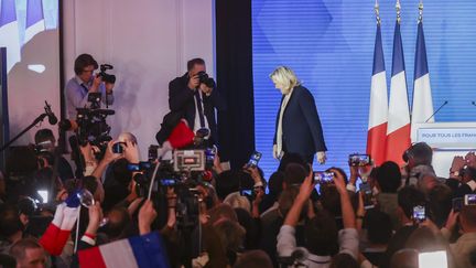 Marine Le Pen après le résultat du second tour de la présidentielle 2022, à Paris, le 24 avril 2022.&nbsp; (VINCENT ISORE/IP3 / MAXPPP)