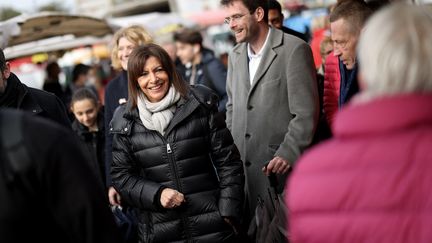 Anne Hidalgo, candidate socialiste à la présidentielle, à Rouen (Seine-Maritime), jeudi 7 avril 2022. (THOMAS COEX / AFP)