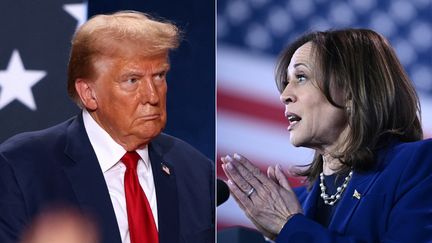 Donald Trump face à Kamala Harris face-à-face pour l'élection du 5 novembre aux Etats-Unis (LOGAN CYRUS,BRENDAN SMIALOWSKI / AFP)