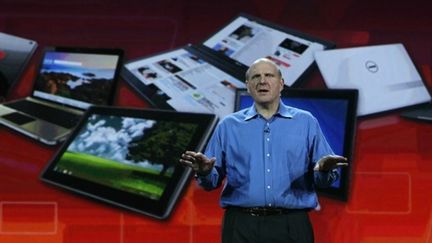 Le PDG de Microsoft, Steve Ballmer, au CES de Las Vegas le 06/01/11 (AFP Justin Sullivan / Getty Images)