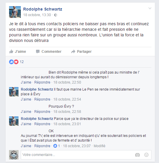 Capture d'écran de la page Facebook de Rodolphe Schwartz, le 21 octobre 2016. (FACEBOOK)