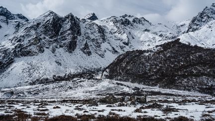 Photographie prise à l'occasion du trek du Langtang à Kyanjin Gompa, dans l'Himalaya (Népal), le 6 mars 2024. (CASPAR SCHLAGETER / ROBERT HARDING RF / AFP)