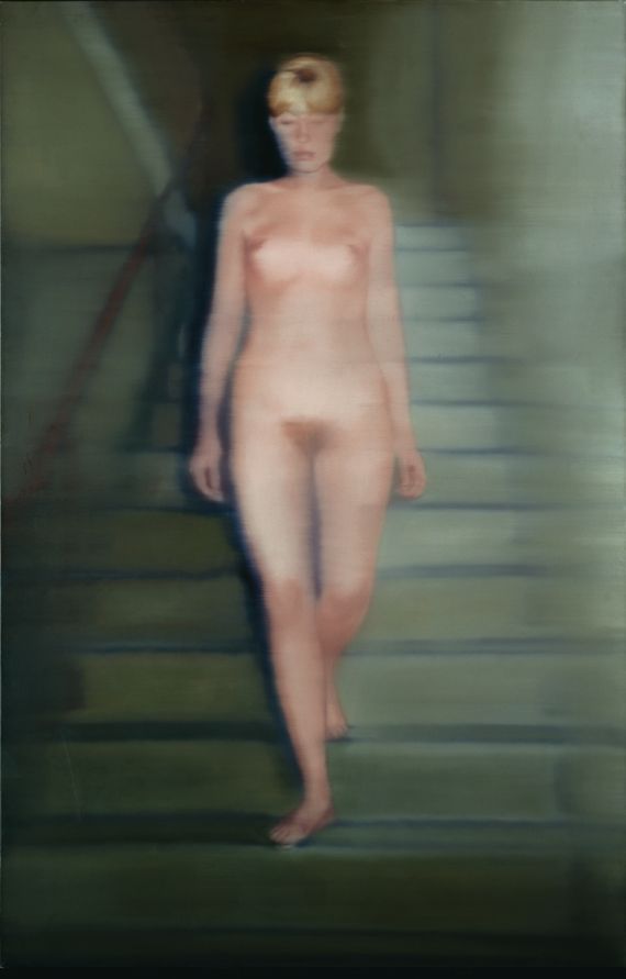 "Ema (Nu sur un escalier)" ["Ema&nbsp;(Akt auf einer Treppe)"], 1966.&nbsp;Huile sur toile.&nbsp;200 &times; 130 cm.&nbsp;Cologne, Museum Ludwig/Legs Ludwig. (GERHARD RICHTER, 2012 / CMYK)