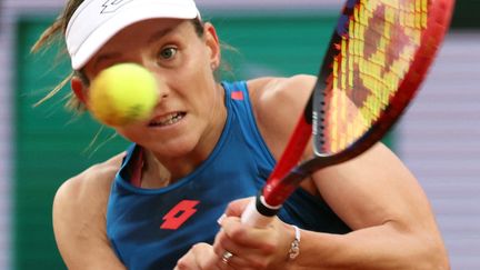 Tombeuse de Maria Sakkari, la 6e mondiale, au 1er tour, la Française Varvara Gracheva a mis dans le mille à Paris en atteignant pour la première fois de sa carrière les 8es de finale d'un tournoi du Grand Chelem. (ALAIN JOCARD / AFP)