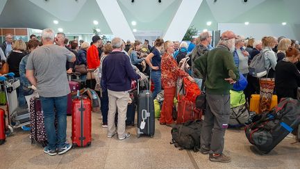 Aéroport de Marrakech, le 15 mars 2020. (- / AFP)