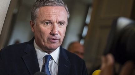 Nicolas Dupont-Aignan, le président de Debout la République, à l'Assemblée nationale à Paris, le 14 octobre 2015. (YANN KORBI / CITIZENSIDE.COM / AFP)